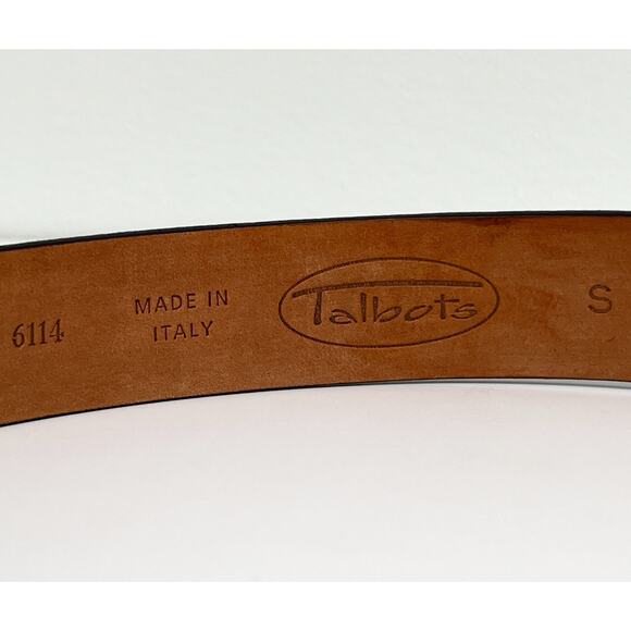 Talbots Genuine Italian Textured Black Leather Belt/S - Picture 3 of 7